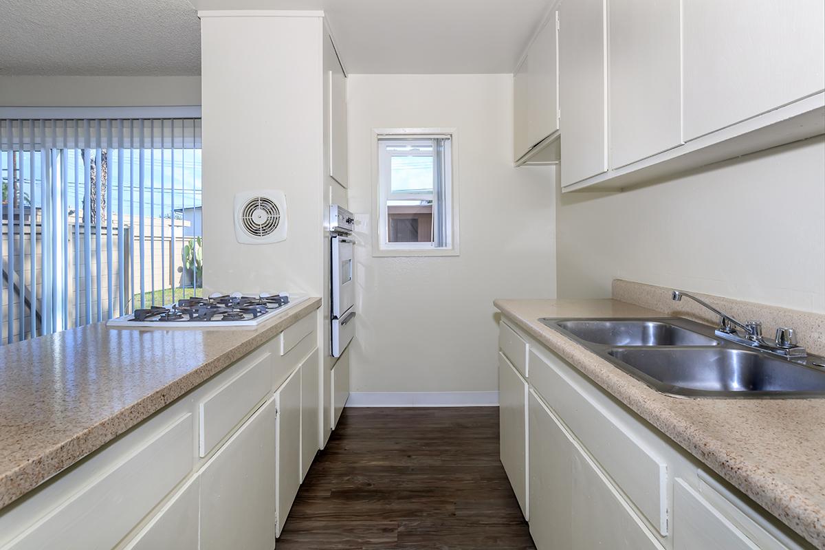 Kitchen with white cabinets