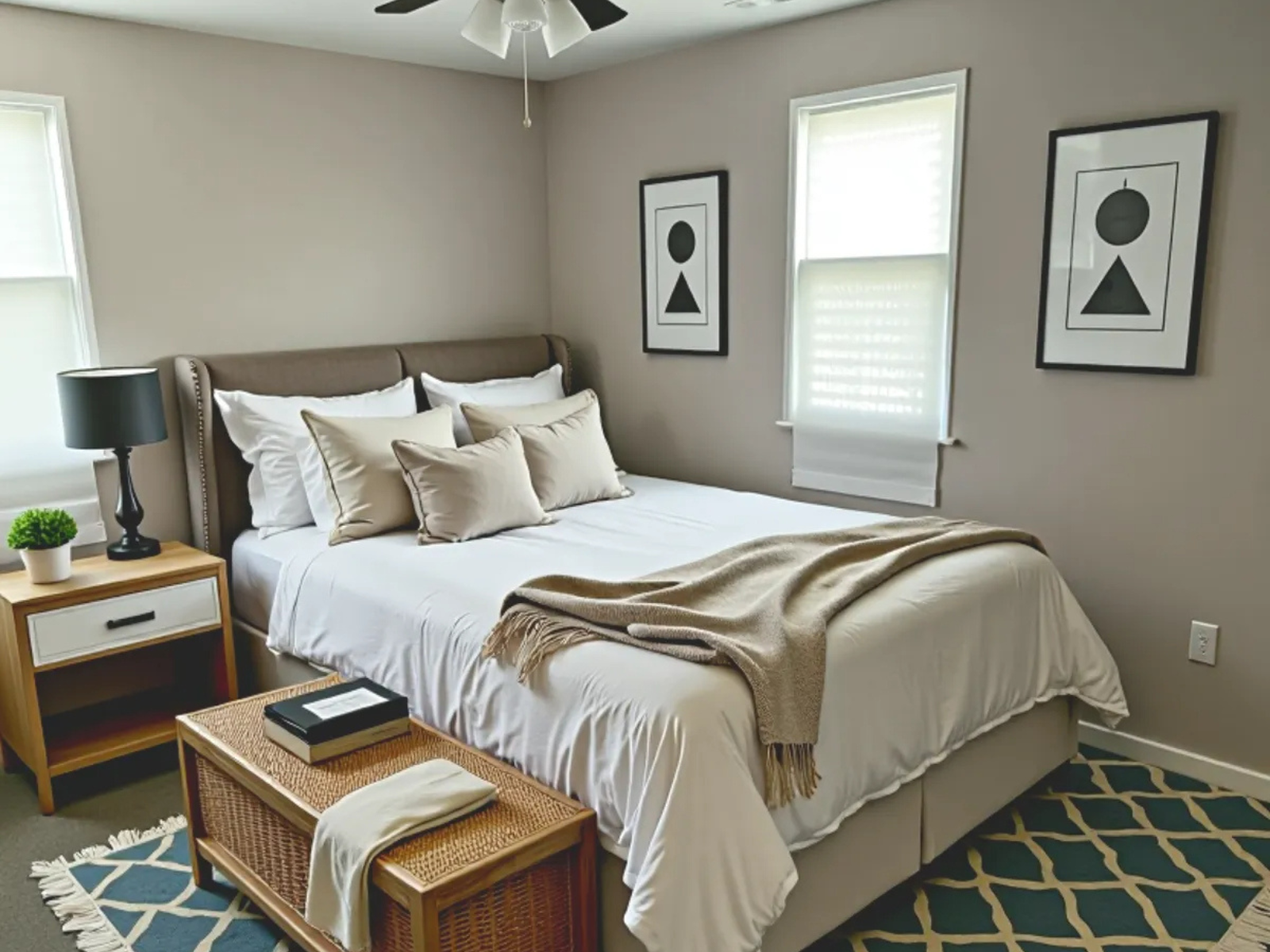 Bedroom with Windows