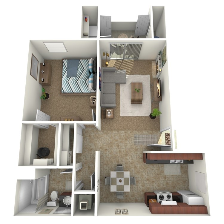 Floor plan image of 1 Bed 1 Bath