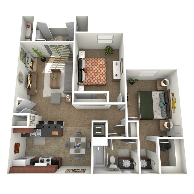 Floor plan image of 2 Bed 1 Bath
