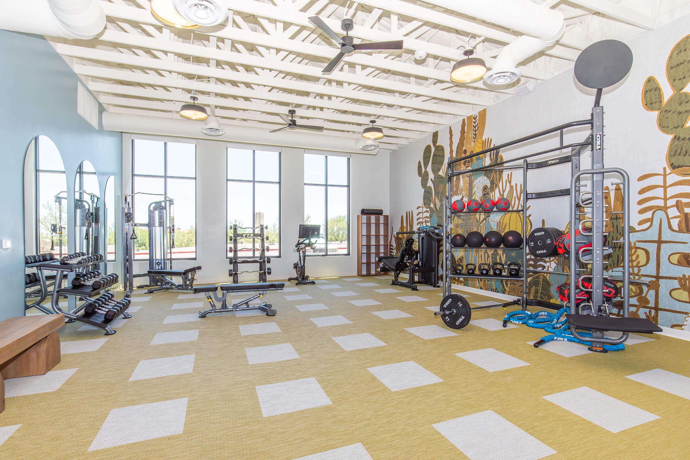 a room filled with furniture and a rug