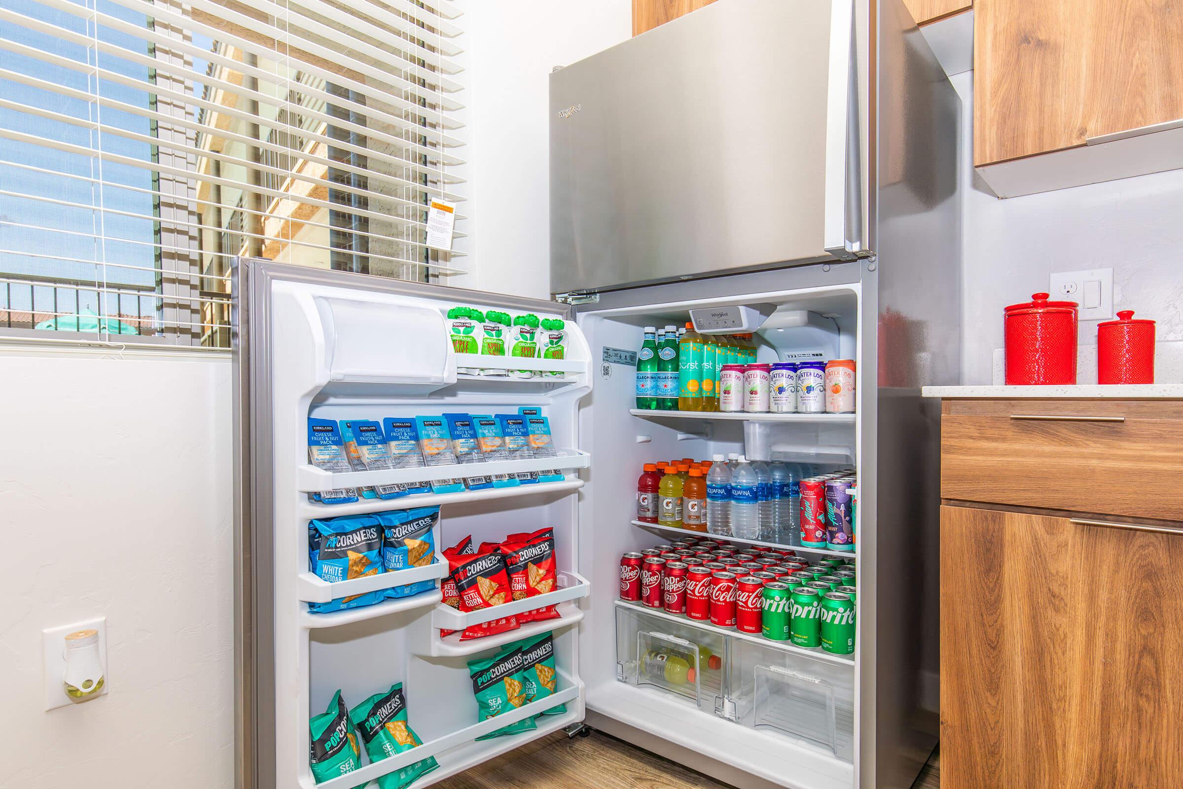 a refrigerator with the door open