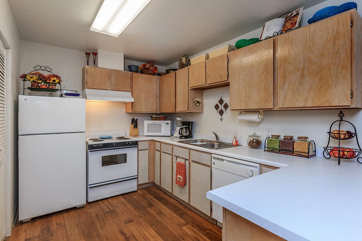 a kitchen with a stove and a refrigerator