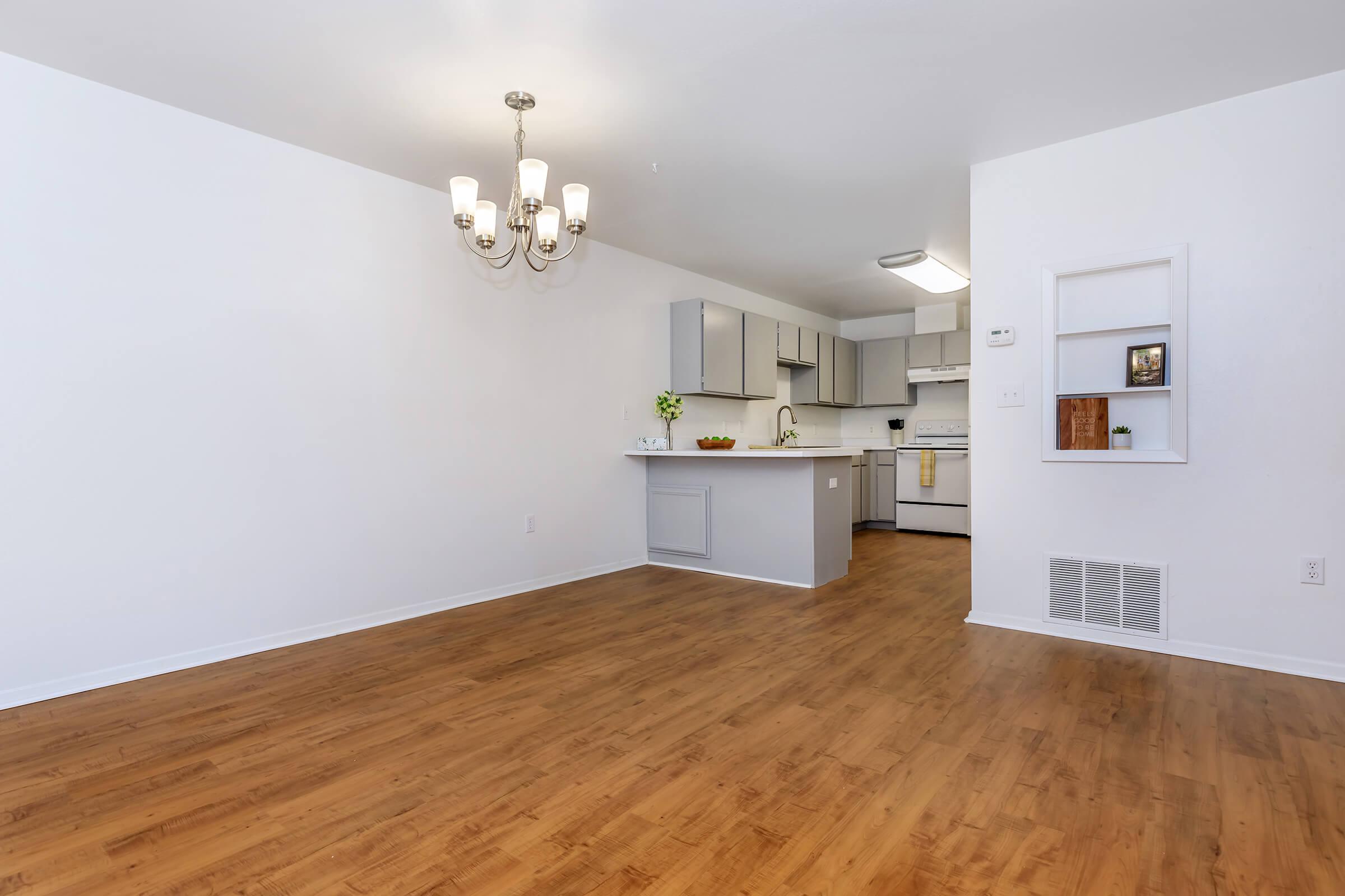 a room with a wood floor