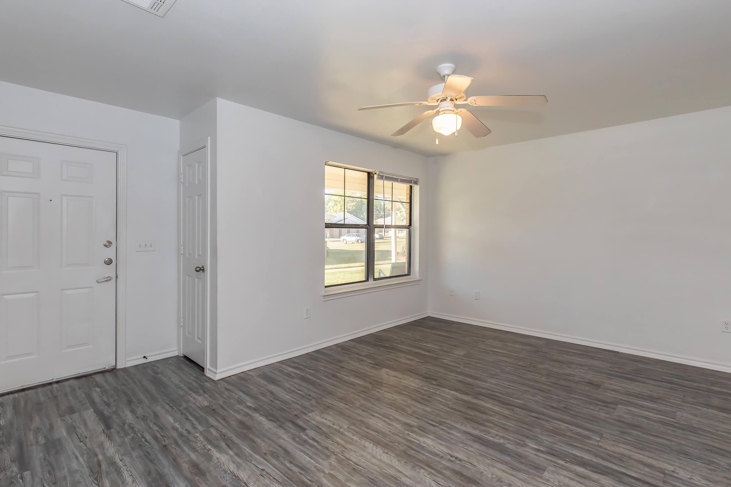 a room with a wood floor