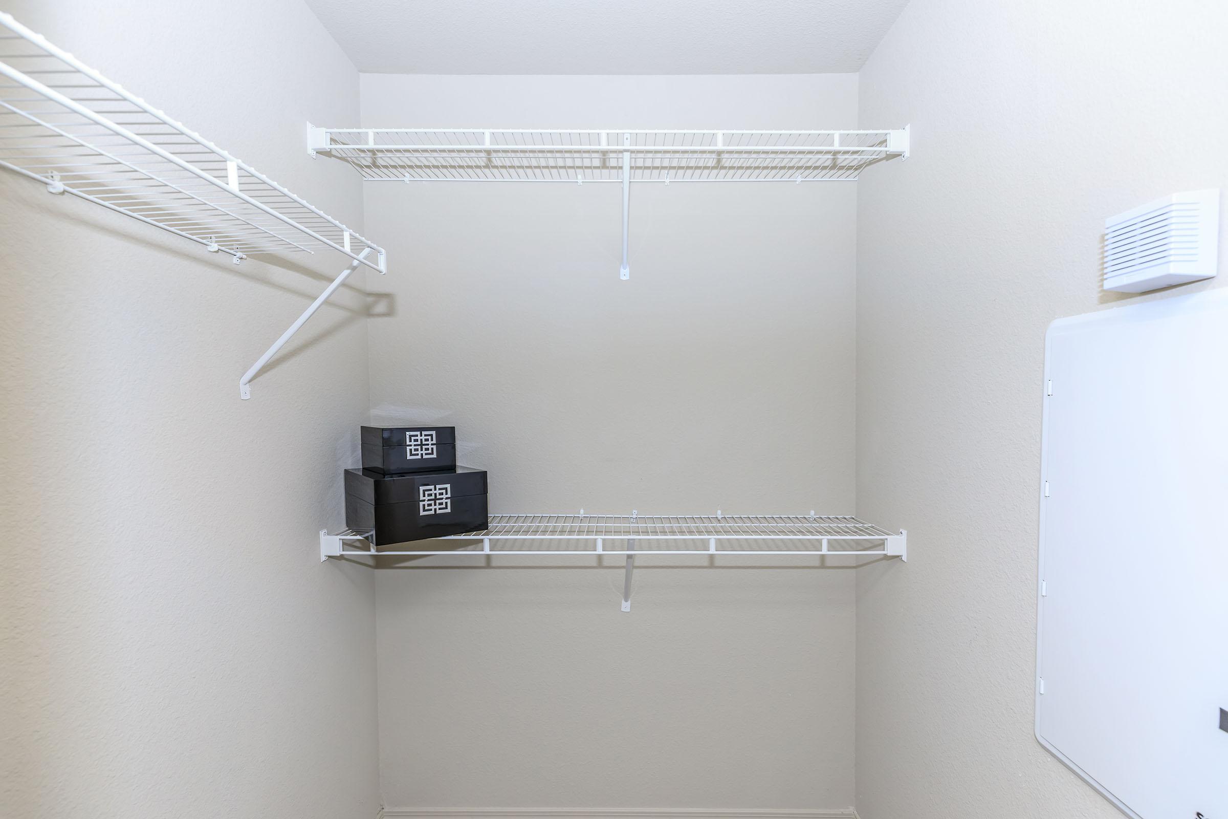 ROOMY WALK-IN CLOSETS