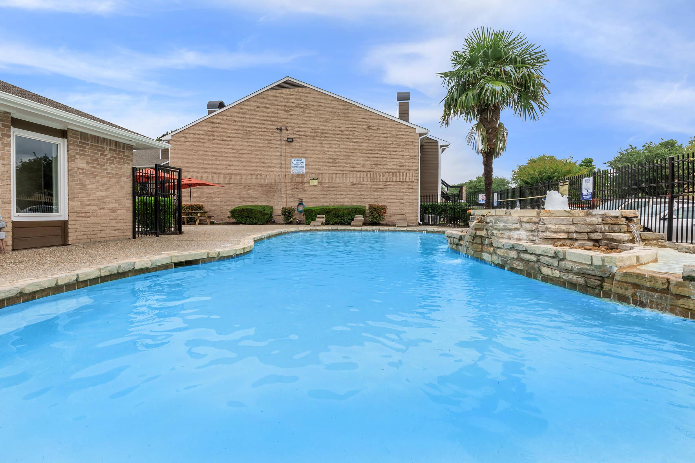 a small house in a pool of water