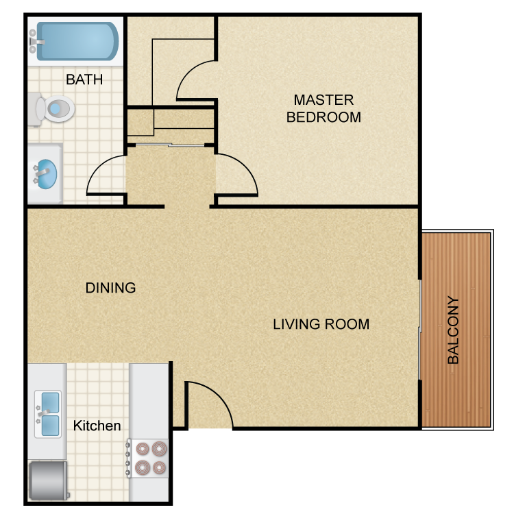 Floor plan image of Deluxe 1 Bed