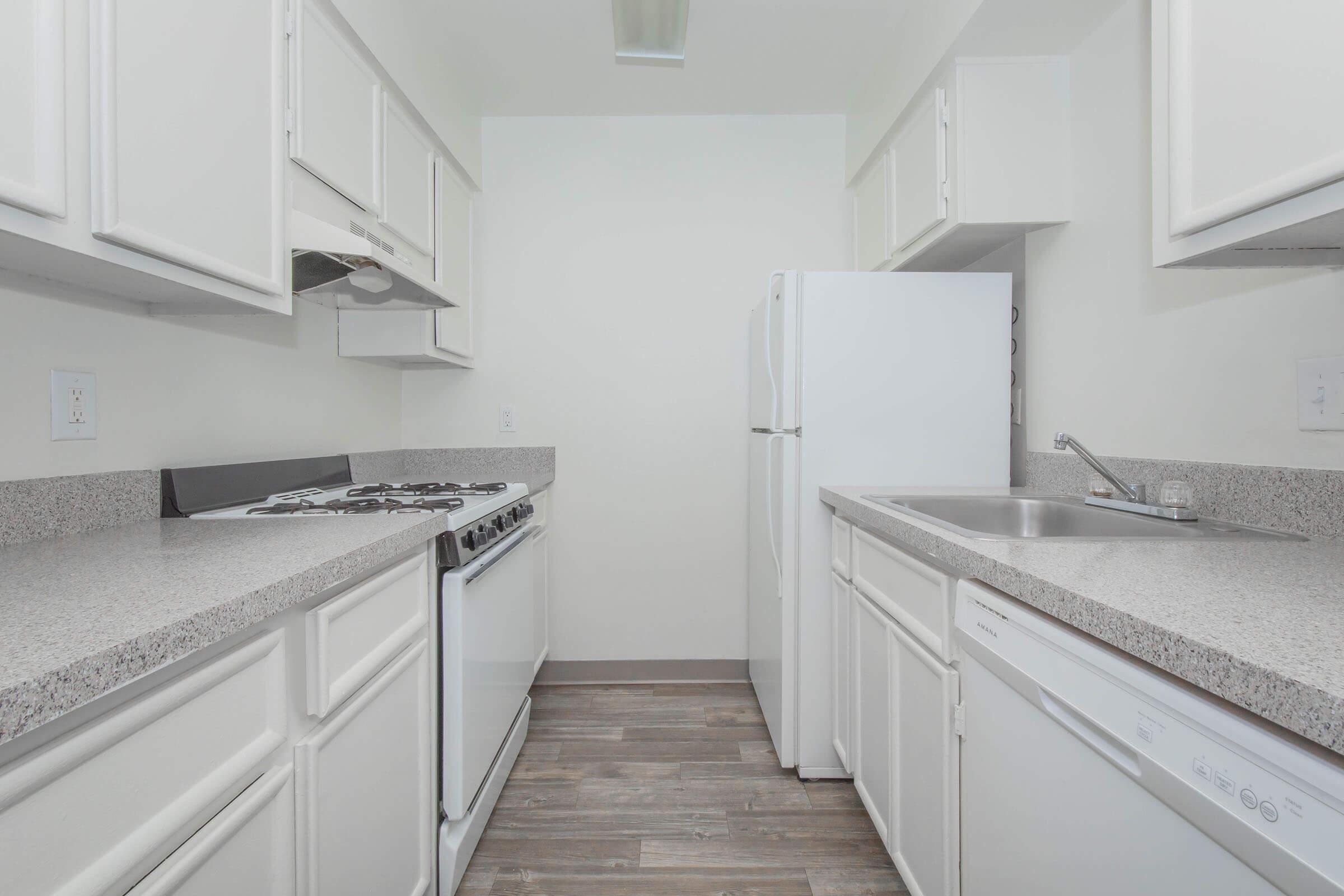 a kitchen with a stove and a sink