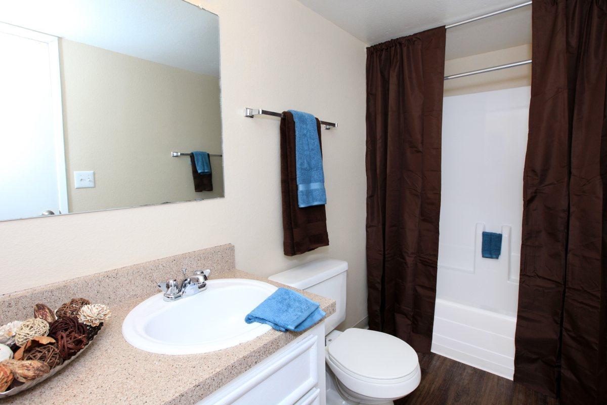 a white sink sitting under a mirror