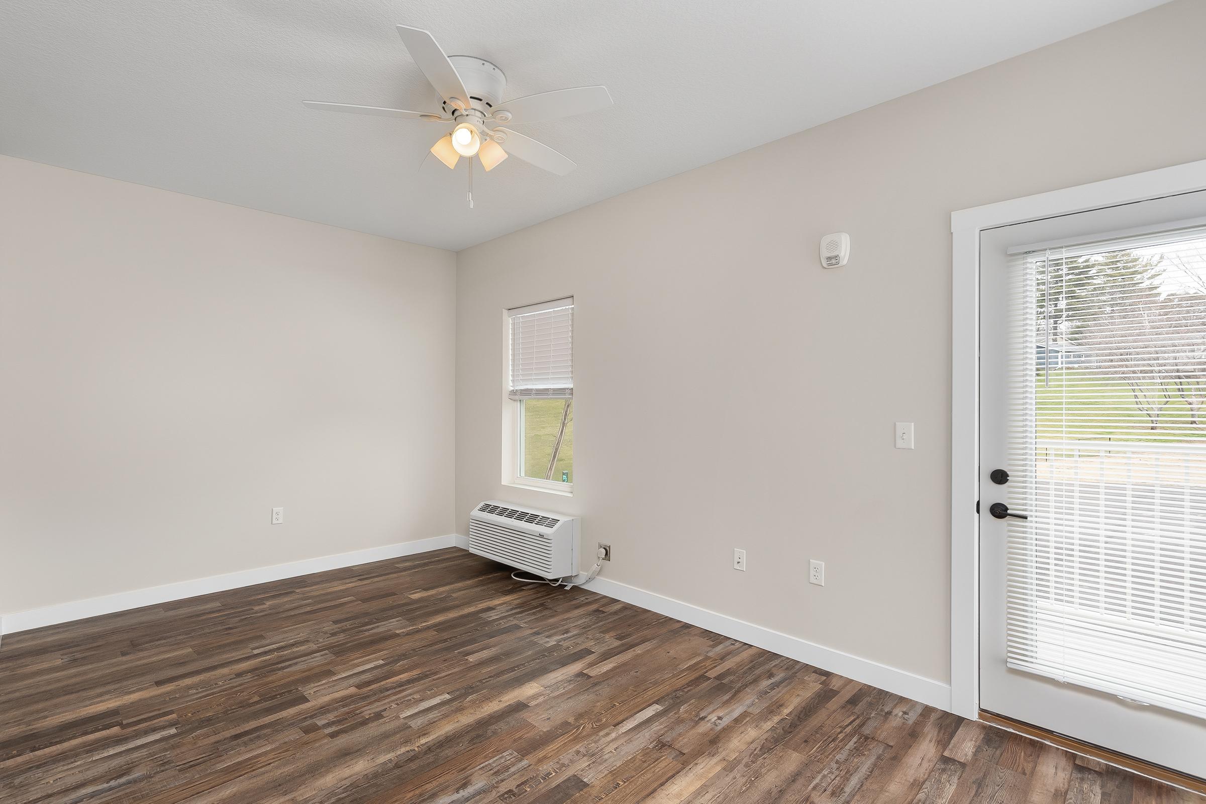 a room with a wooden floor