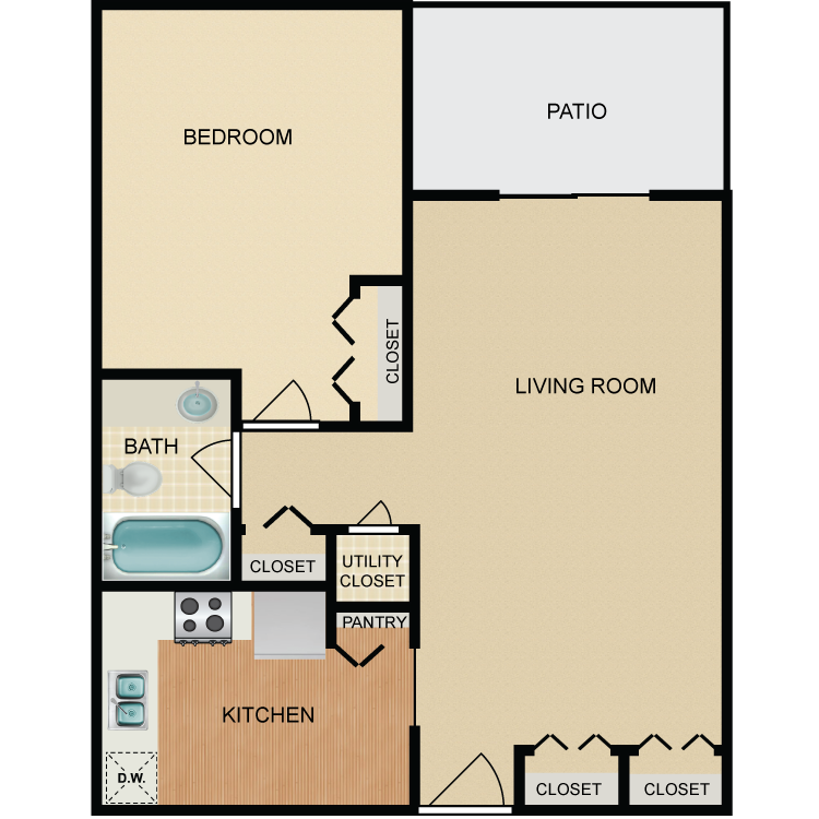 Floor plan image of Canyon 1 Bed