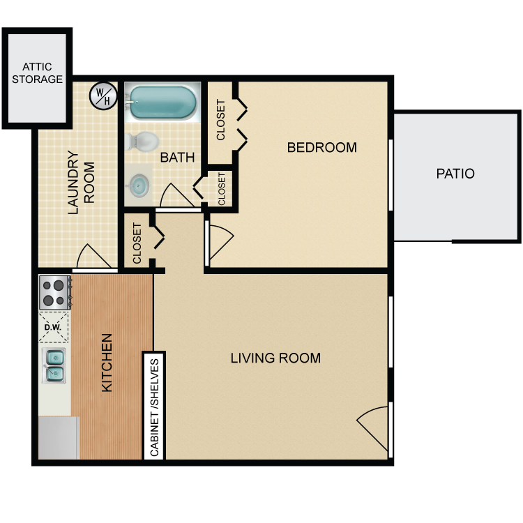 Floor plan image of Knox Landing 1 Bed