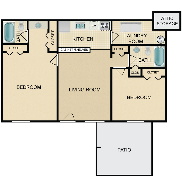Floor plan image of Knox Landing 2 Bed