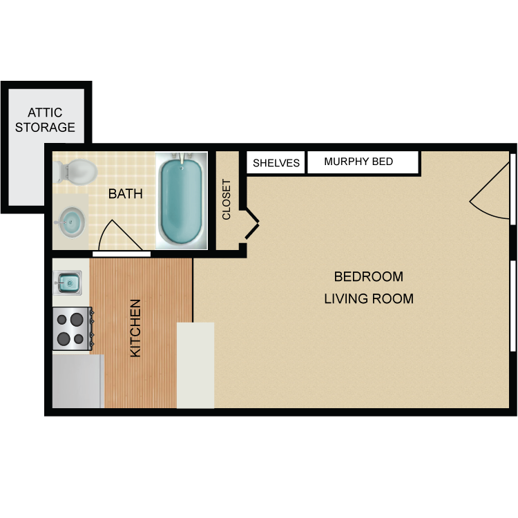 Floor plan image of Knox Landing Studio