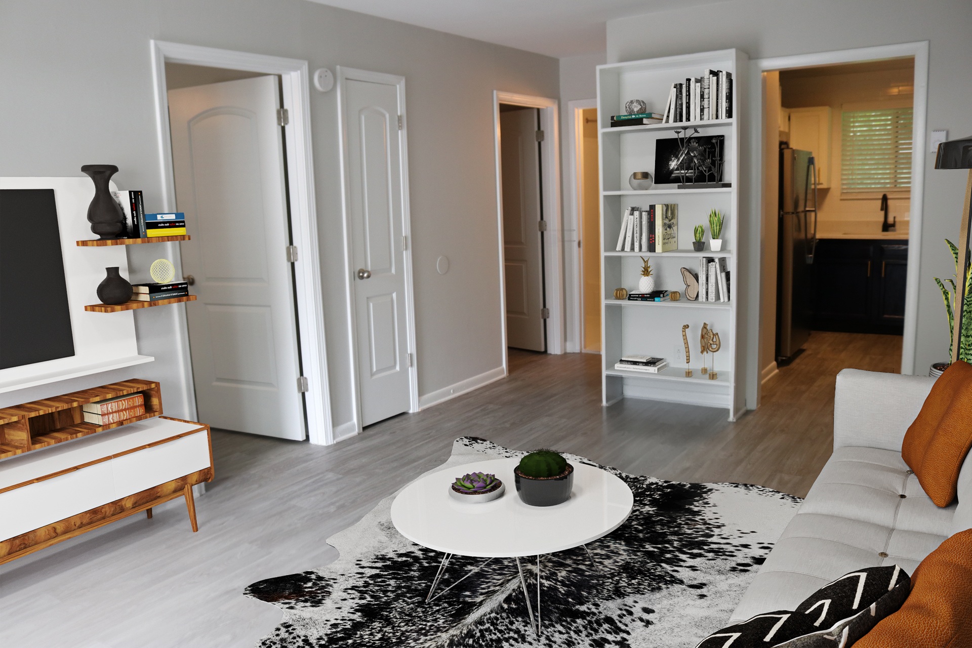 a view of a living room