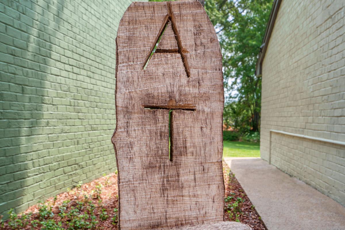 Alder Terrace Initials A T Carved in Wooden Sign