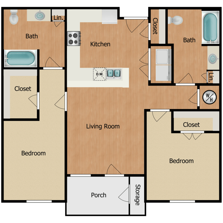 Floor plan image of 2B-2B2B