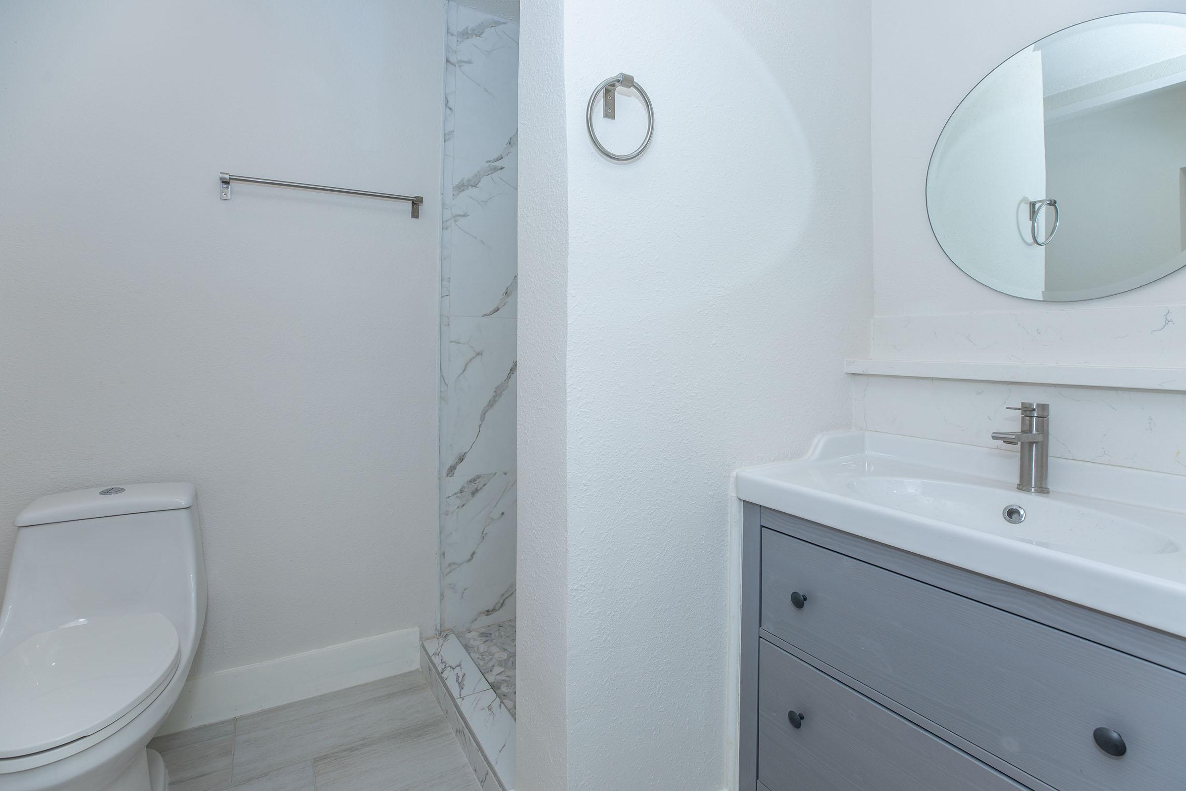 a close up of a sink and a mirror