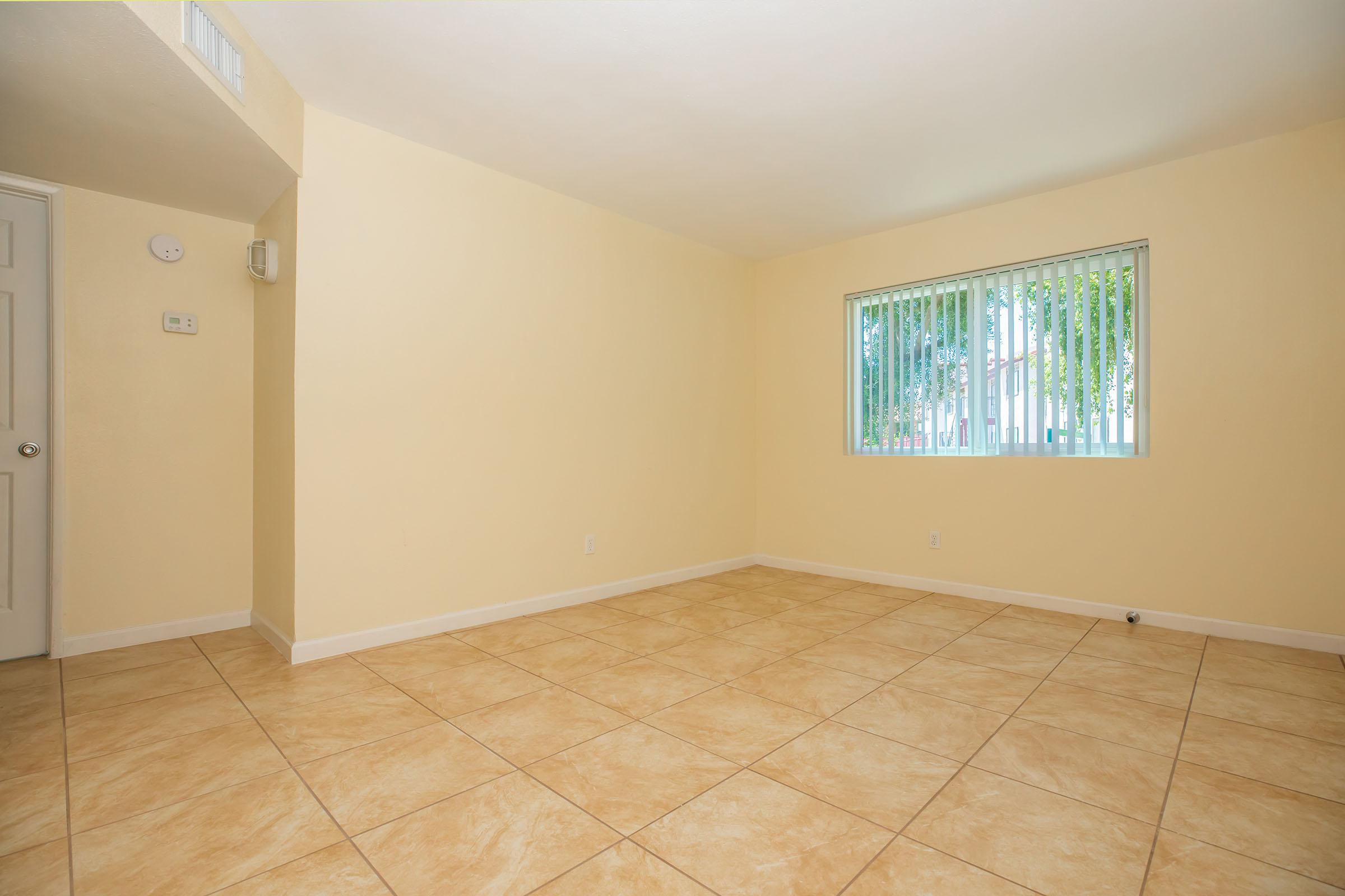 a room with a tiled floor