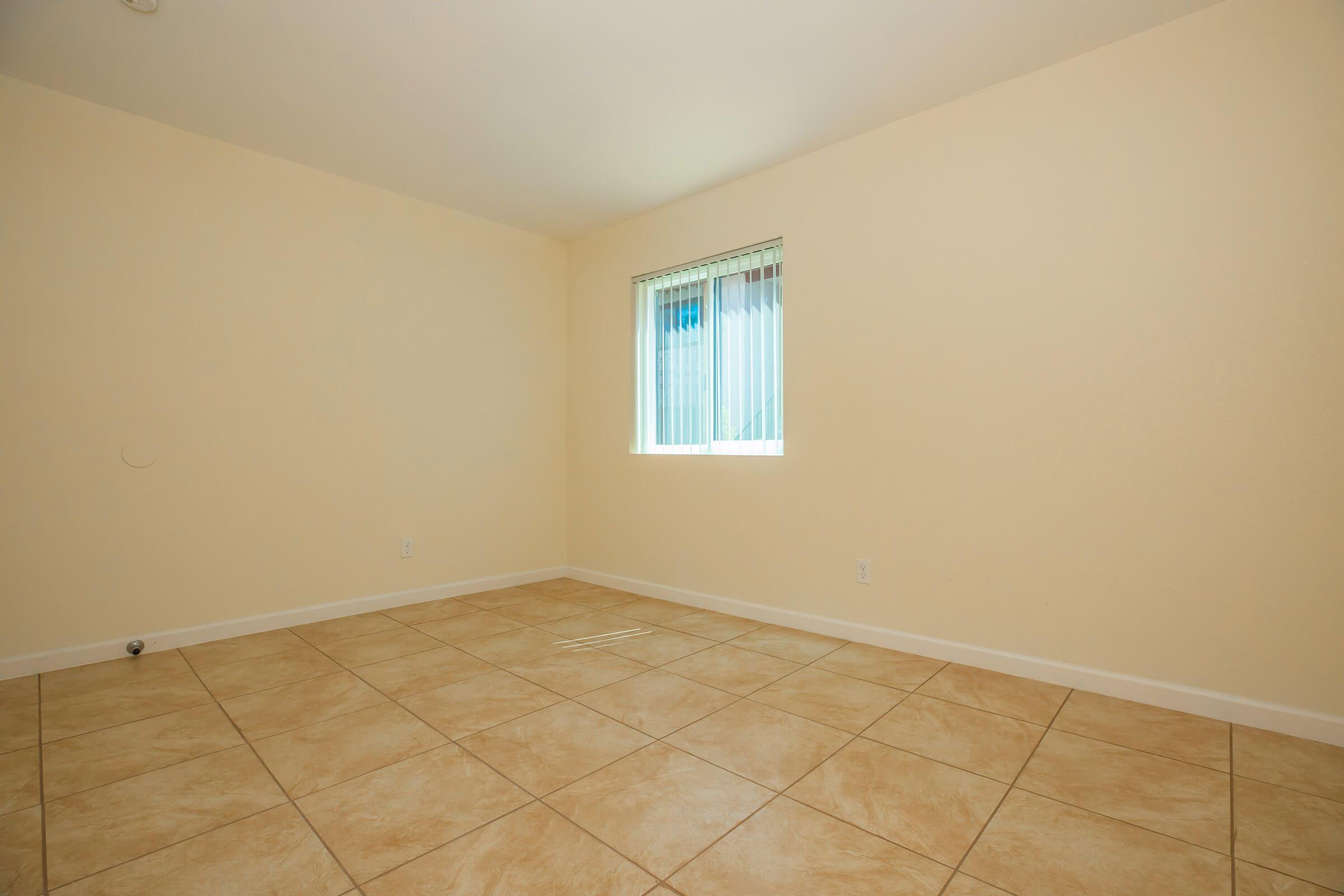 a room with a tile floor
