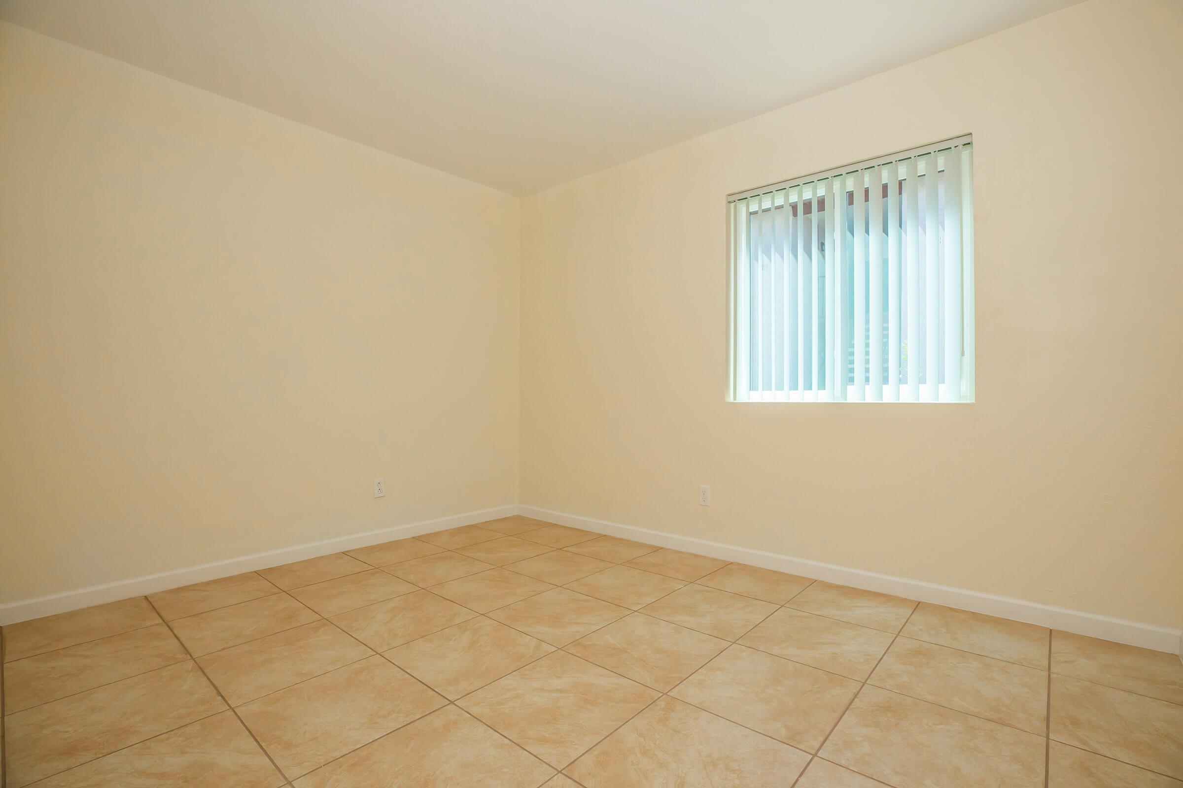a room with a tiled floor