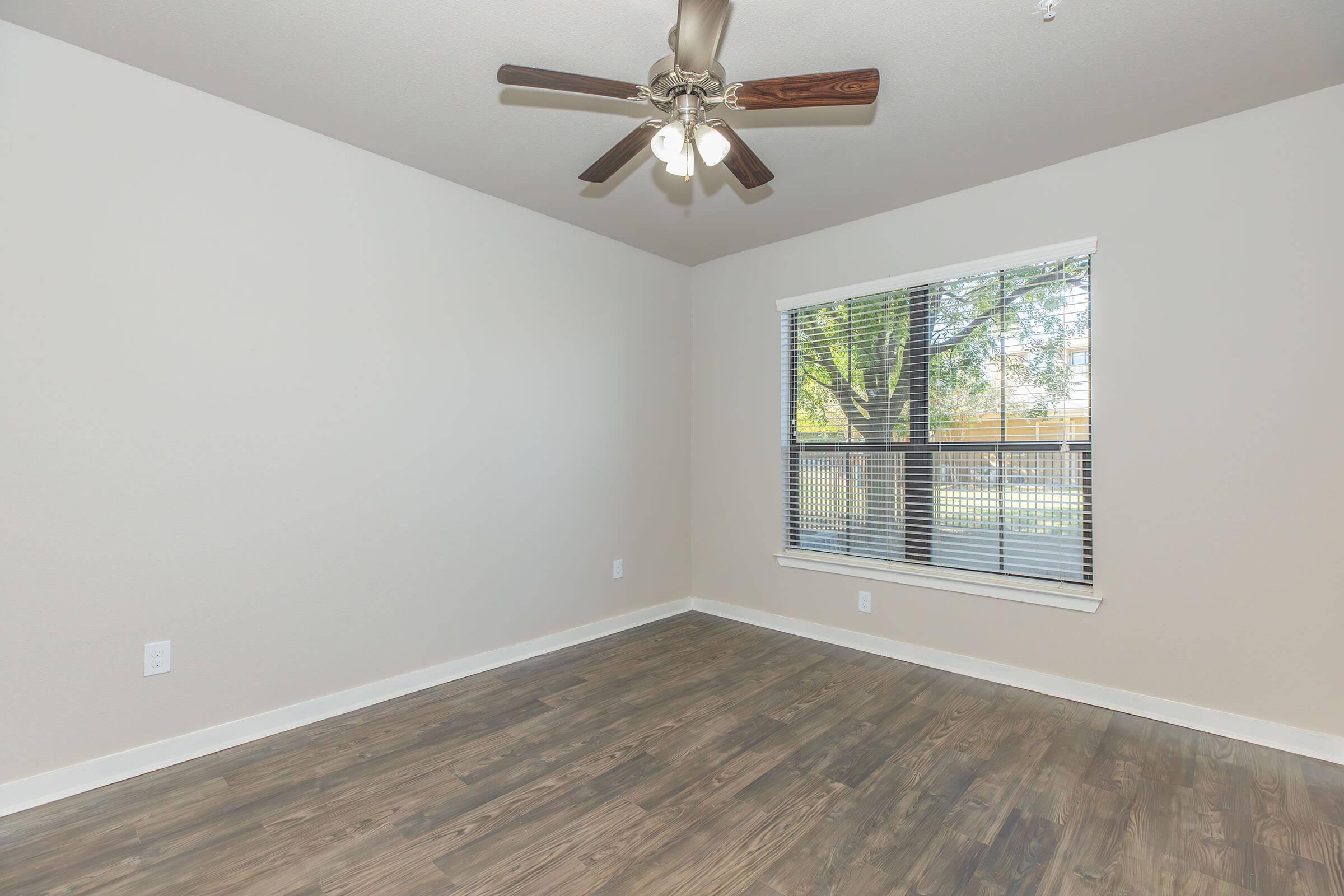 a room with a large window