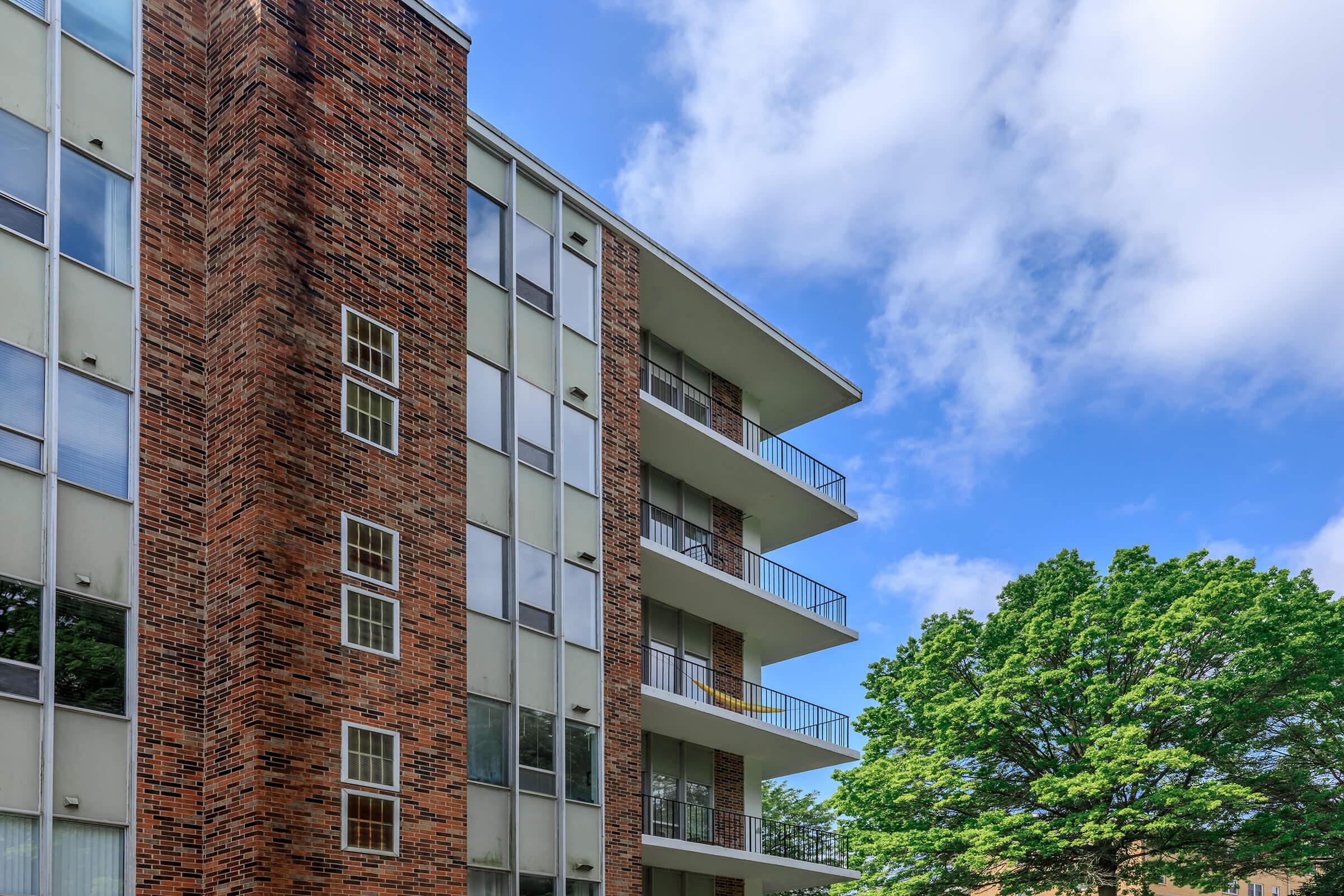 a tall brick building