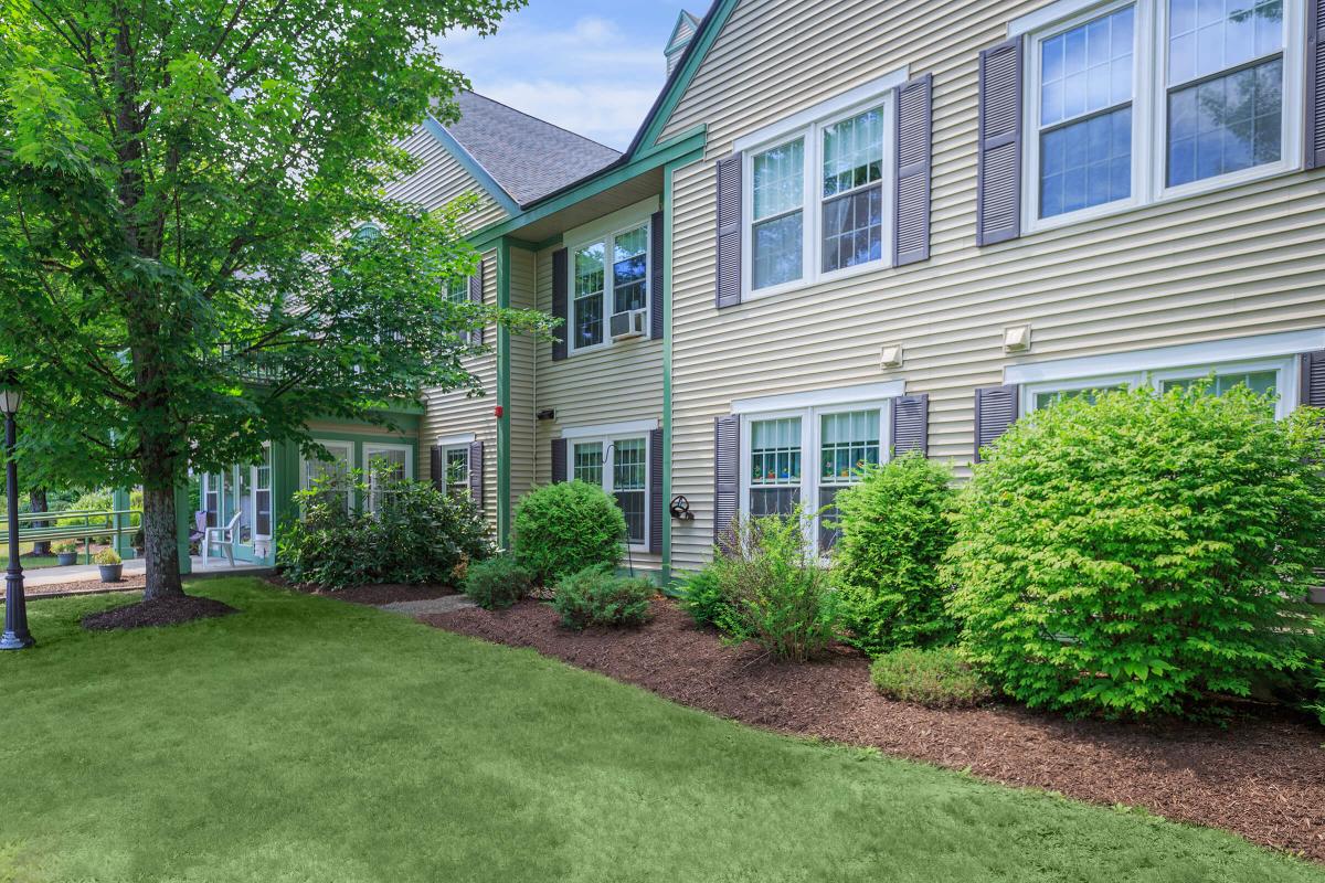 a large lawn in front of a building