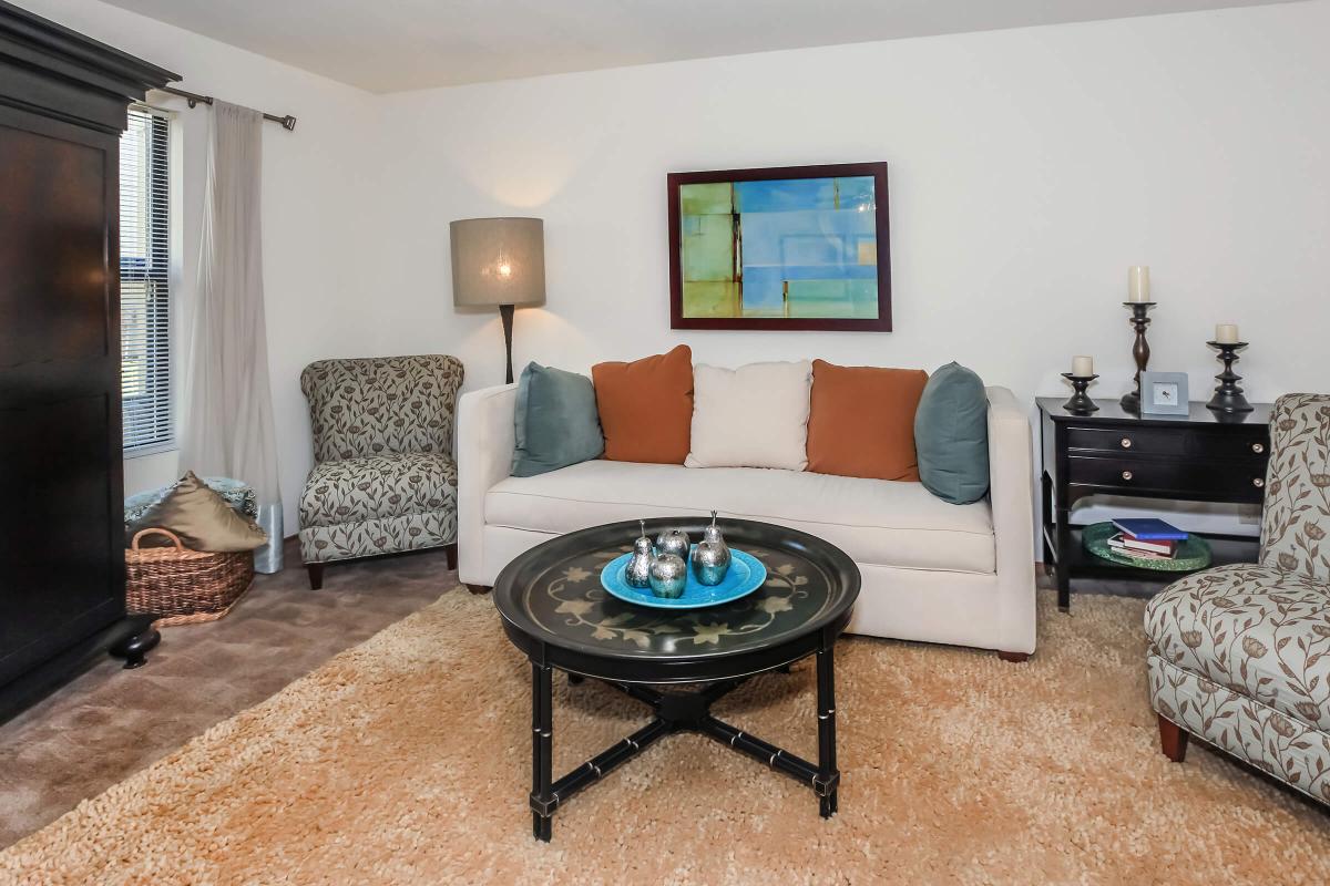 a living room filled with furniture and a flat screen tv