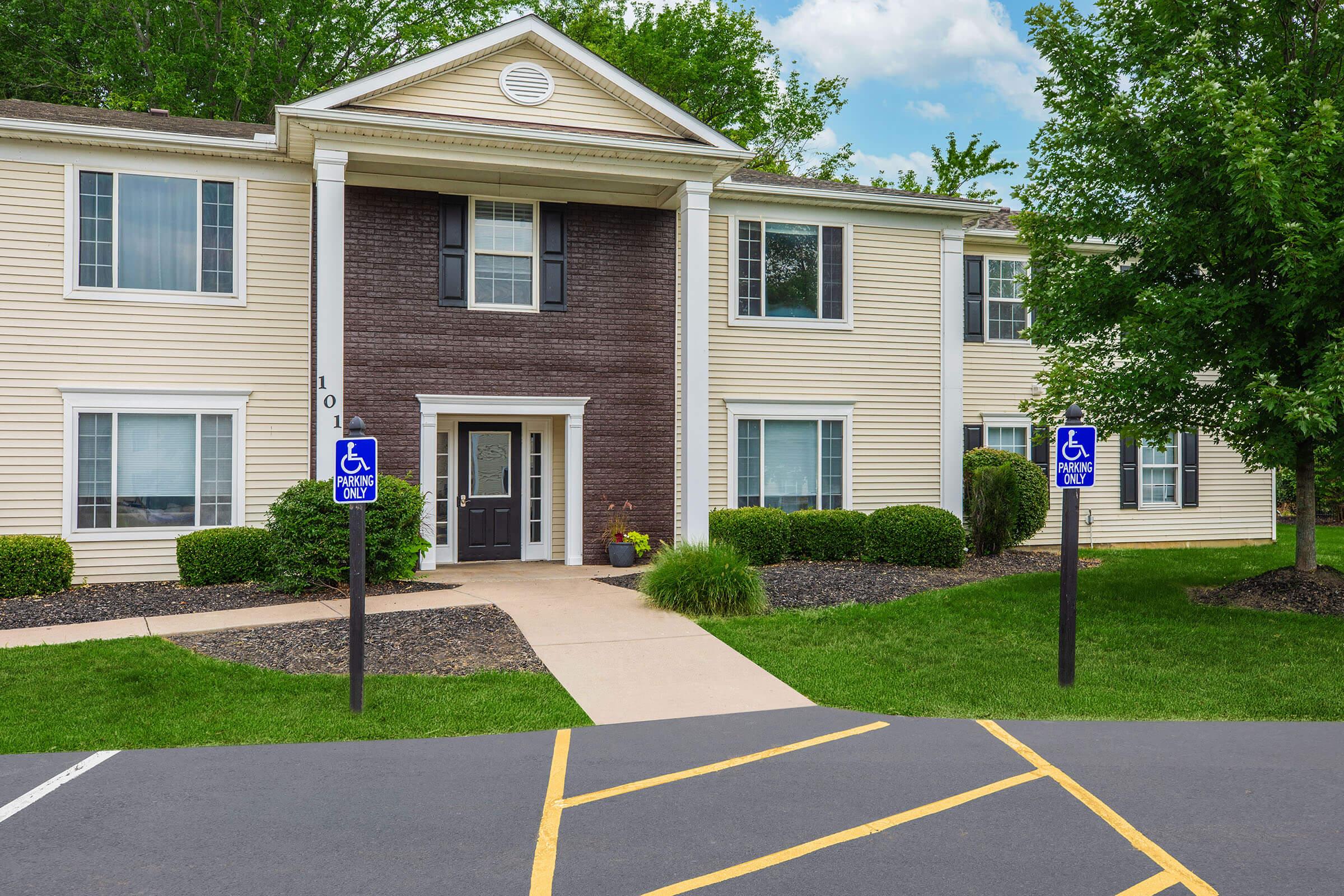 a residential street in front of a house