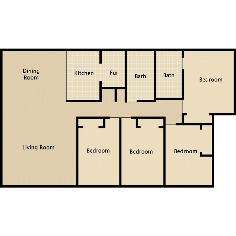 Floor plan image of 4 Bed 1.5 Bath