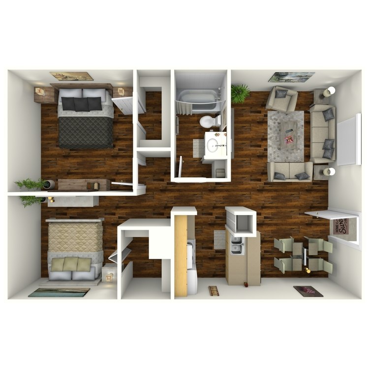 Floor plan image of 2 Bed 1 Bath
