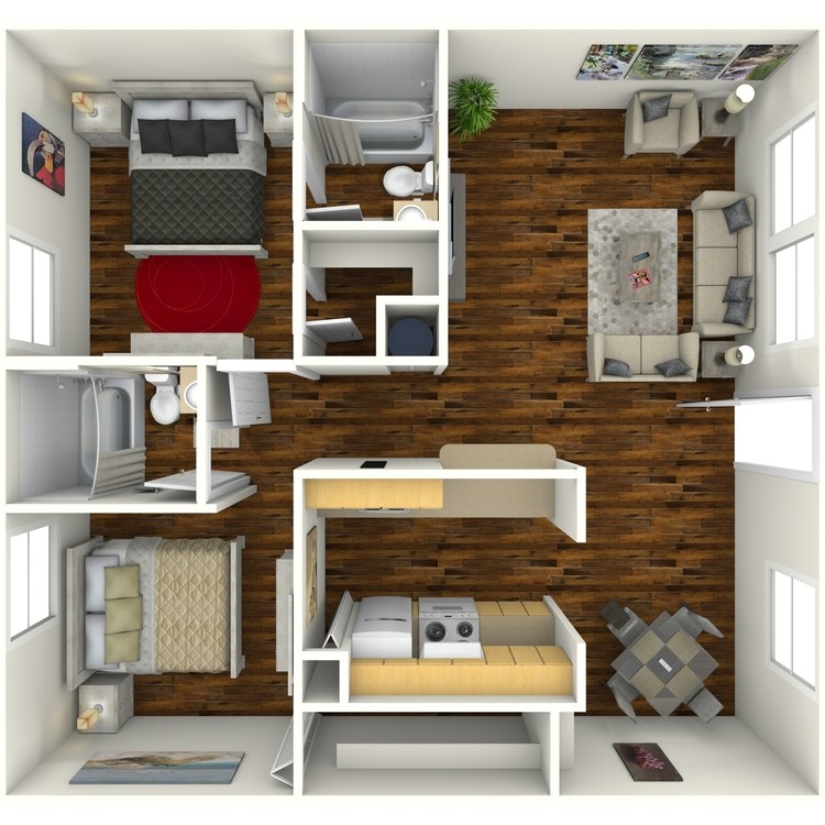 Floor plan image of 2 Bed 2 Bath B