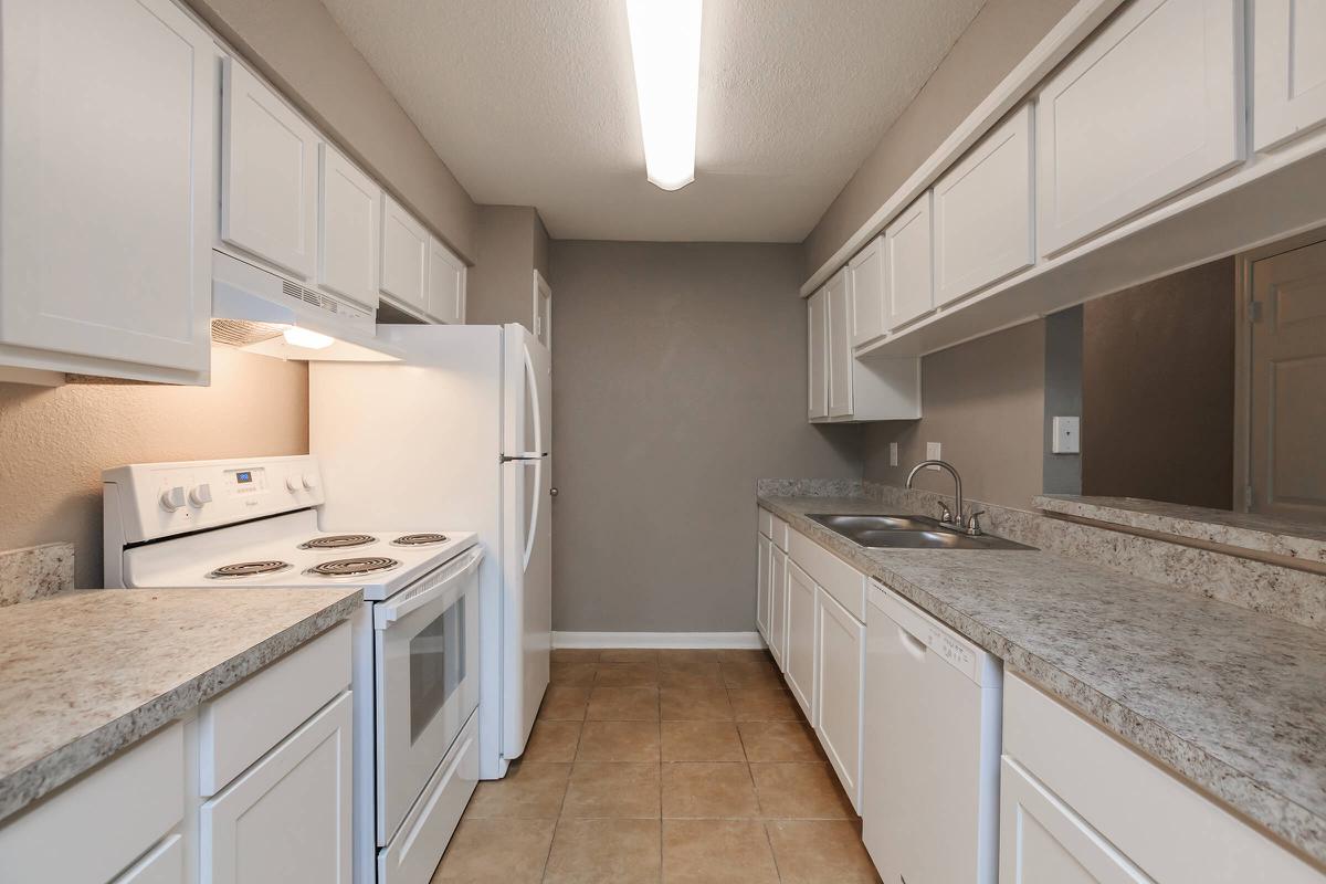 a kitchen with a sink and a refrigerator