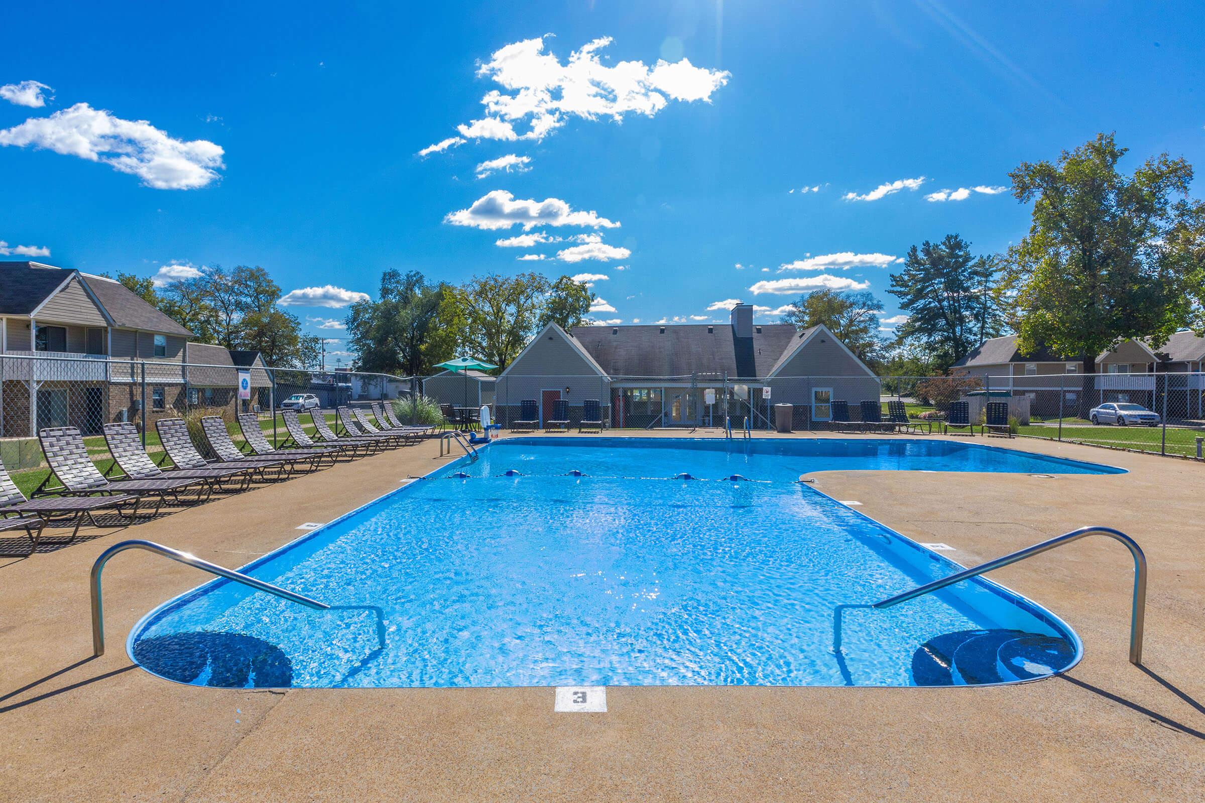 a blue pool of water