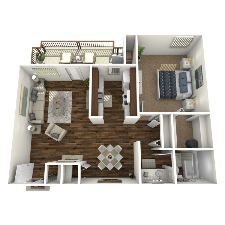 Floor plan image of Deluxe 1 Bedroom