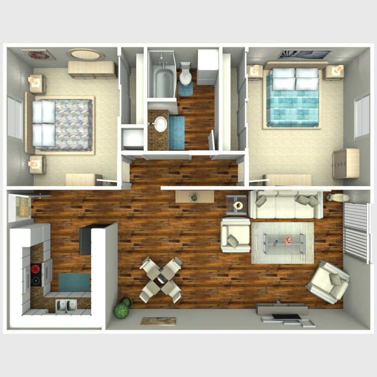 Floor plan image of 2 Bed 1 Bath