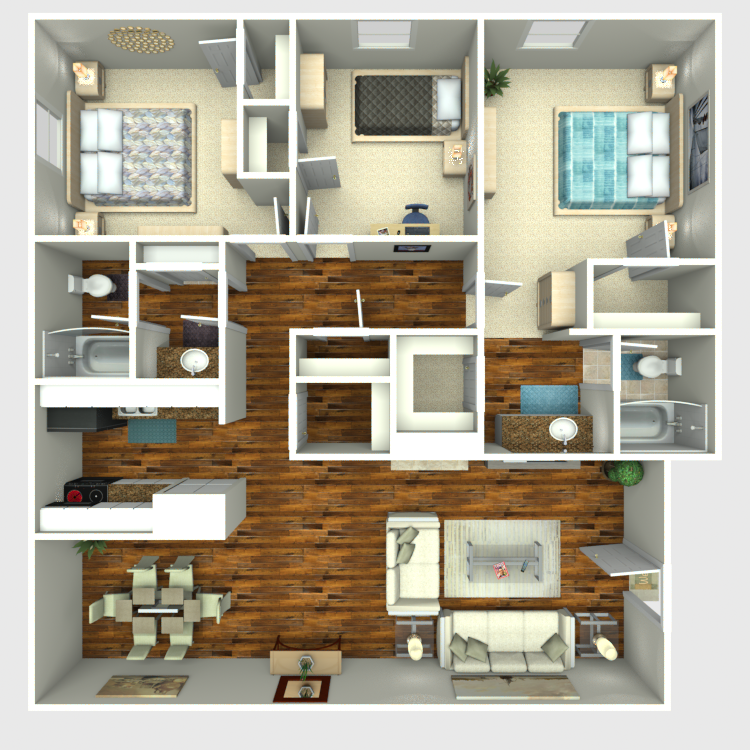 Floor plan image of 3 Bed 2 Bath