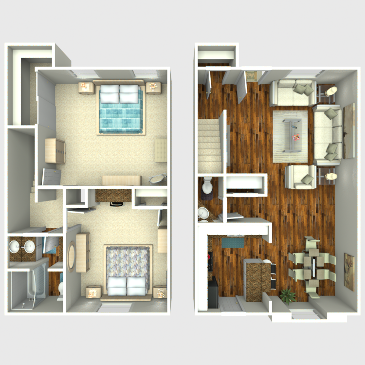 Floor plan image of 2 Bed 1.5 Bath