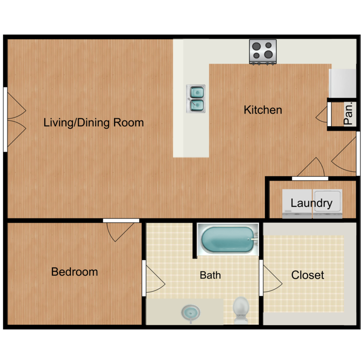 Floor plan image of 1 Bed C