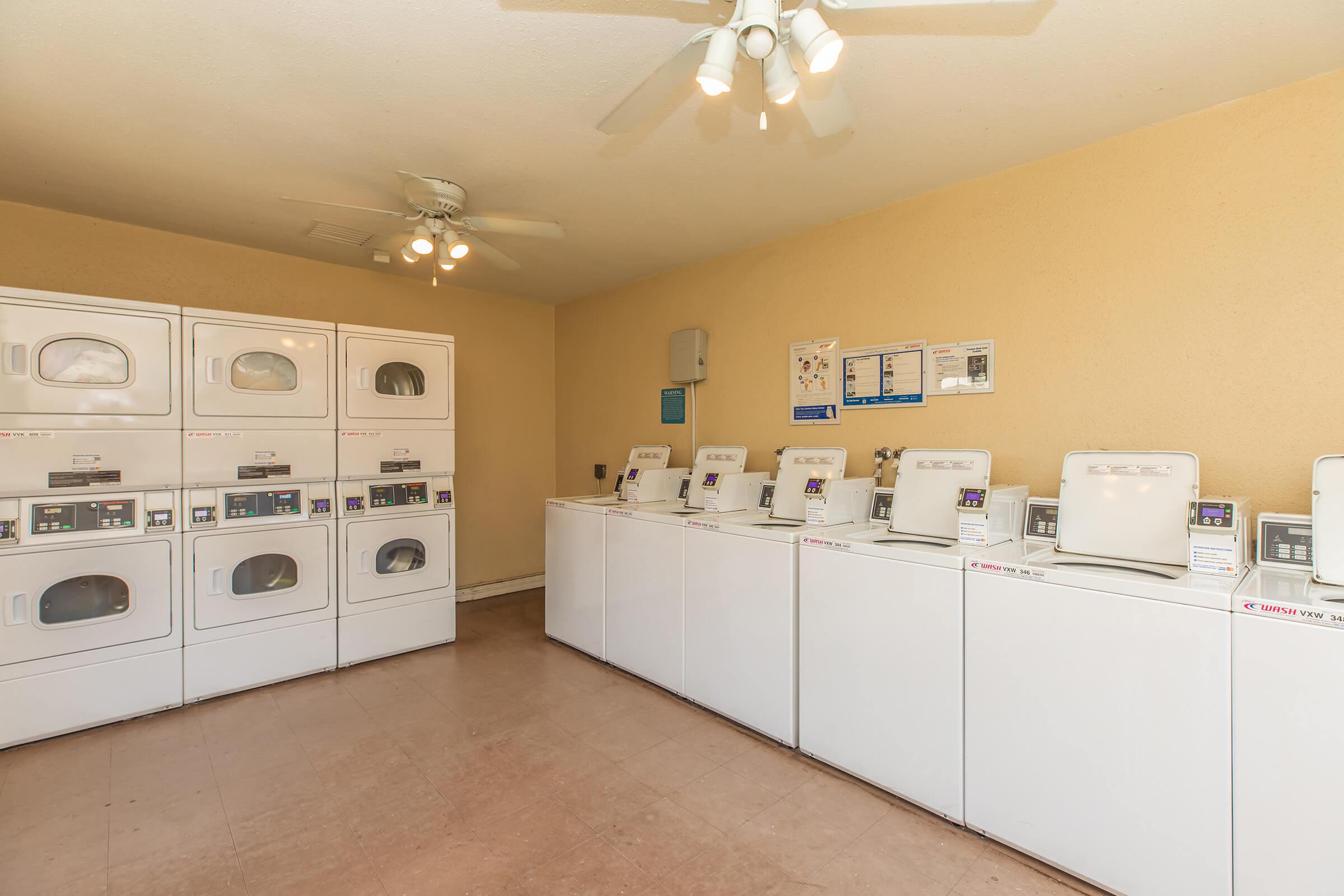 Washers and dryers in the community laundry room