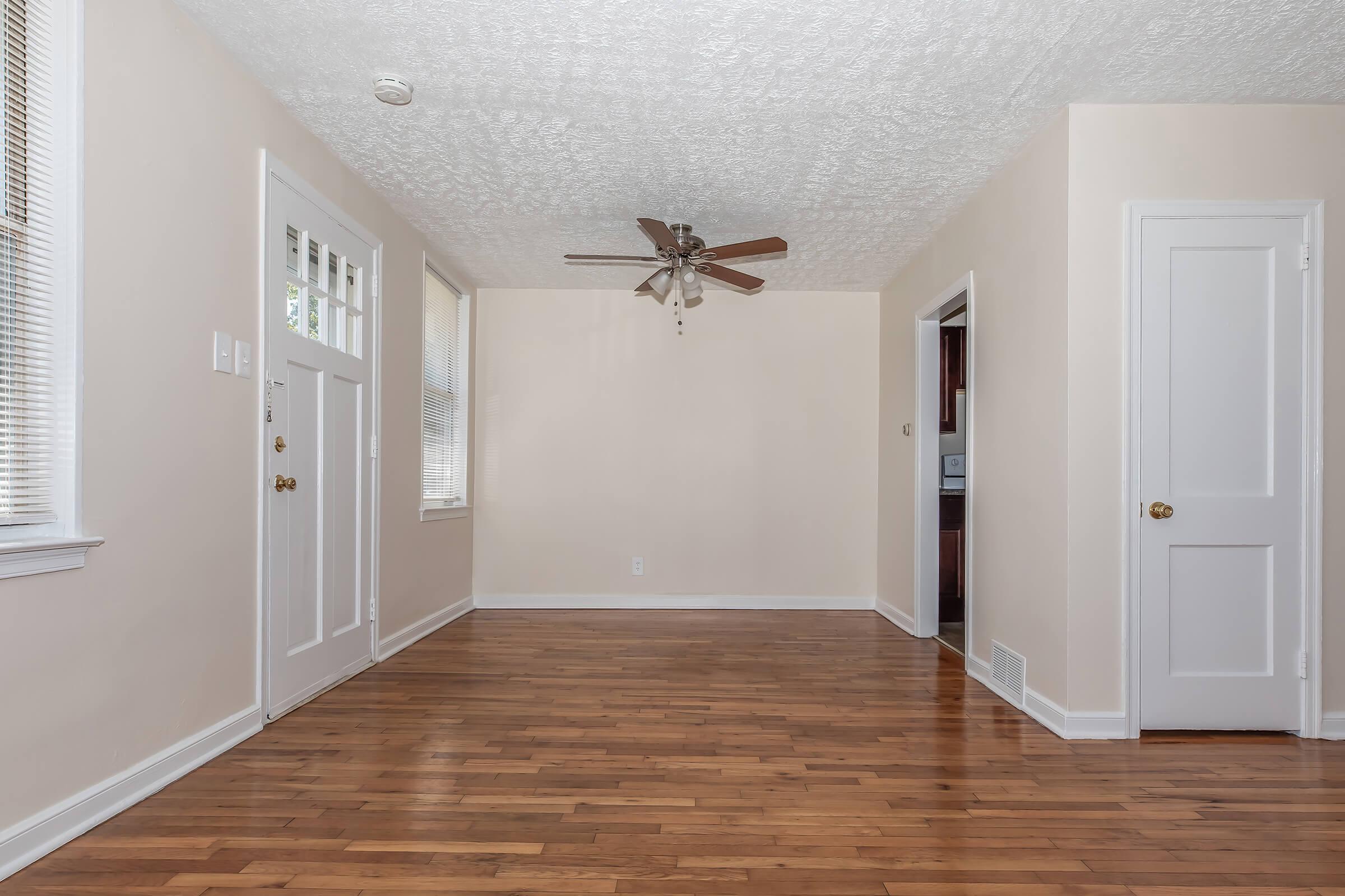 a room with a wood floor