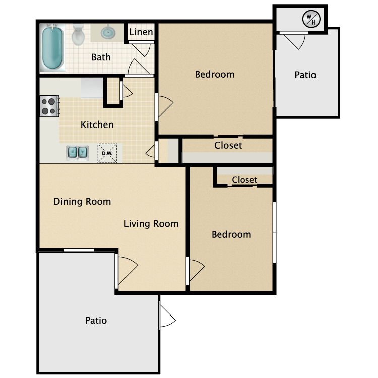 Floor plan image of 2x1 Jr