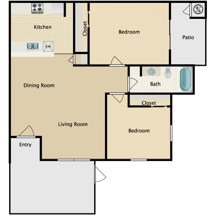 Floor plan image of 2x1