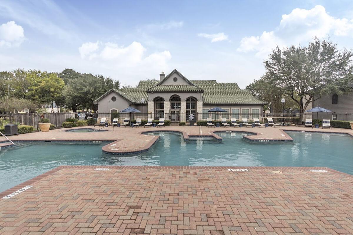 a small house in a pool of water