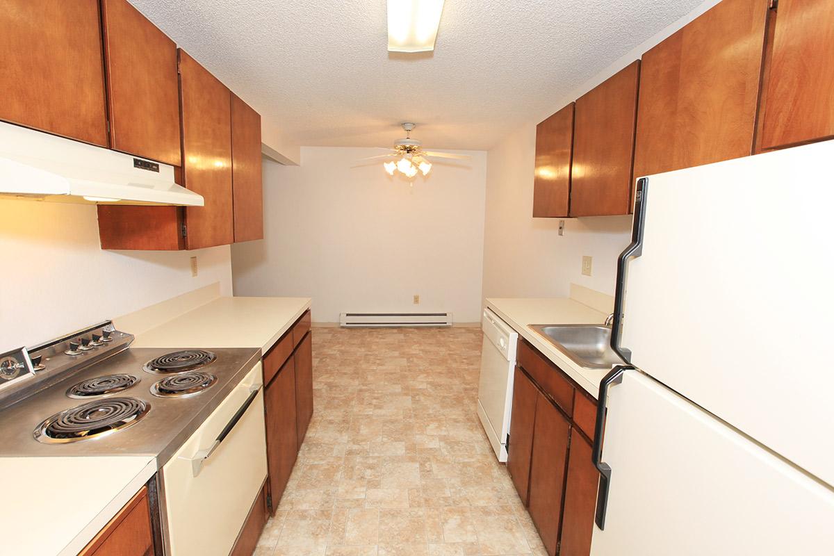 a kitchen with a stove sink and refrigerator