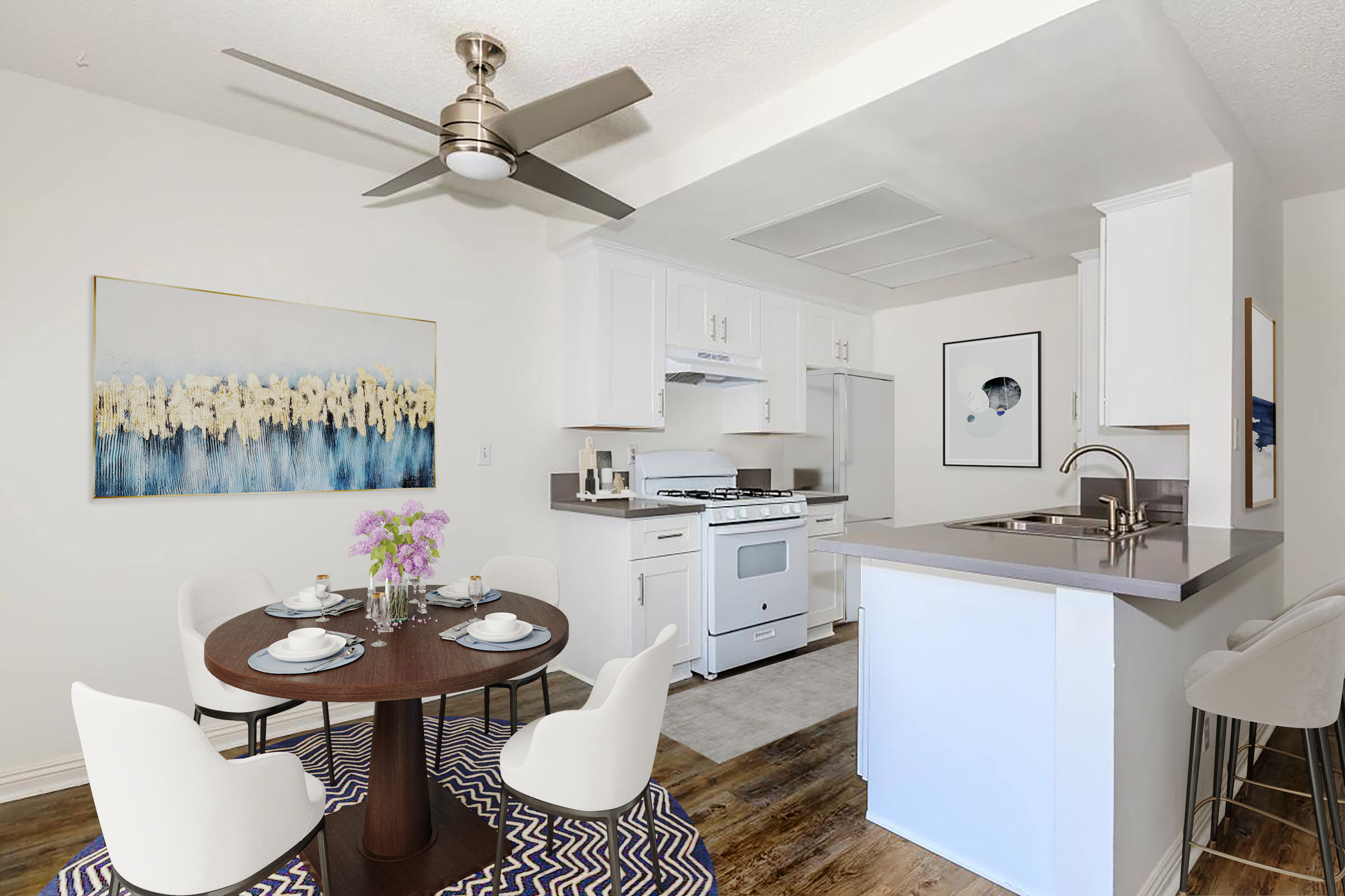 * Photos have been virtually staged for illustrative purposes. The furnishings, décor, and certain visual elements shown may not be present in the actual apartment.