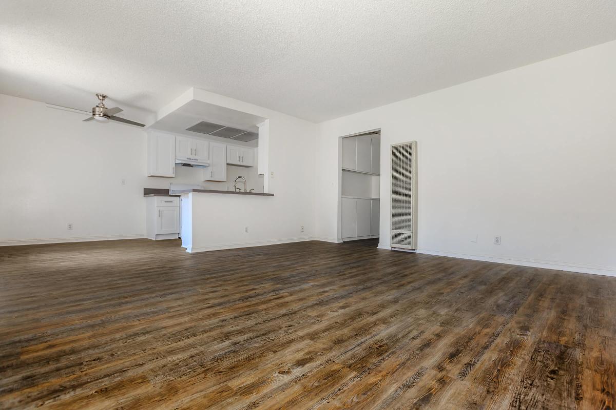 Unfurnished wooden floored apartment