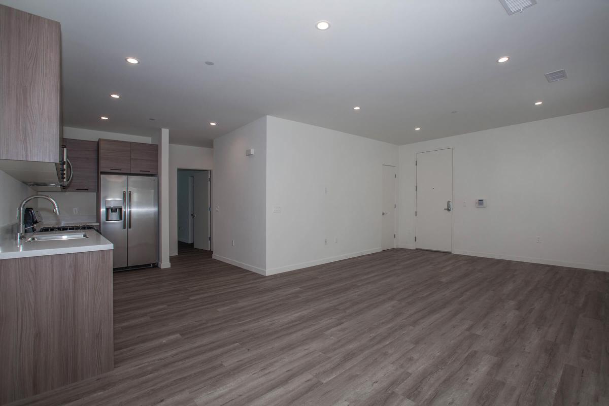 a room with a wood floor